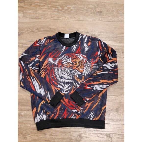 ZARA Men's Tiger in Flames Sweatshirt Size Large Slim Fit‎ RARE Find - Picture 3 of 13